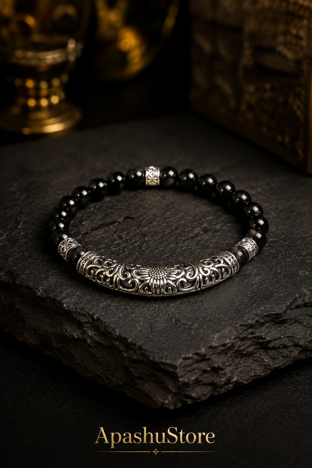 Luxury Black Onyx Bracelet – 19 cm – Any Size Available