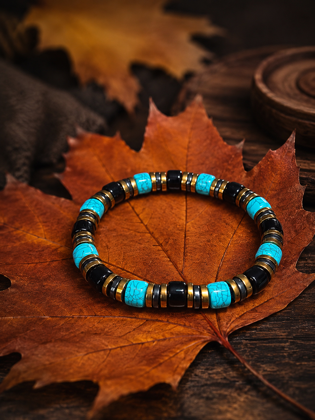 Men’s Natural Stone Bracelet – 19 cm – Premium Beaded Bracelet – Any Size Available