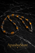 Handmade Tiger Eye Choker Necklace – Masculine Natural Stone Jewelry