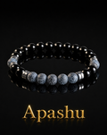 Blue Crackle Agate & Black Onyx Bracelet – 19 cm
