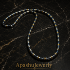 Luxury Black & Gold Hematite Beaded Necklace – 26 Inches (66 cm) – 6 mm Beads – Slip-On – Handmade – Any Size Available