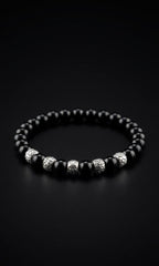 Natural Black Onyx Bracelet 19 cm – Any Size Available – Unisex Crystal Bead Bracelet