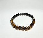 Men’s Black Onyx & Tiger Eye Bracelet – 8mm Beads, Custom Size