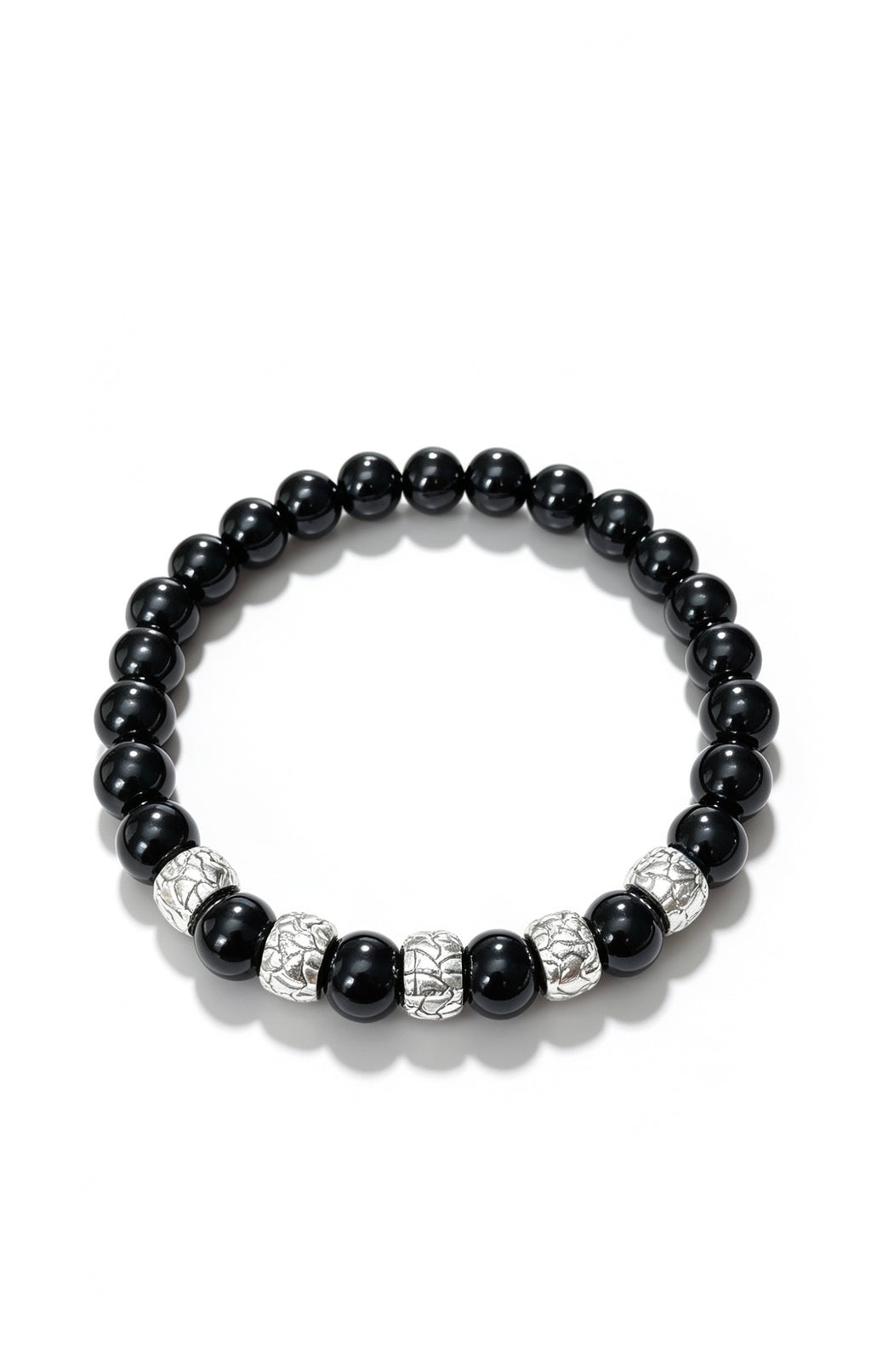 Natural Black Onyx Bracelet 19 cm – Any Size Available – Unisex Crystal Bead Bracelet
