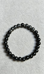 Premium Black Onyx & Hematite Bracelet 8mm | Natural Gemstone Beaded Bracelet | Men’s Jewellery | 19cm