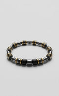 Men’s Hematite & Matte Black Bracelet – 19 cm