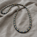 Luxury Black & Gold Hematite Beaded Necklace – 26 Inches (66 cm) – 6 mm Beads – Slip-On – Handmade – Any Size Available