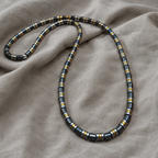 Luxury Black & Gold Hematite Beaded Necklace – 26 Inches (66 cm) – 6 mm Beads – Slip-On – Handmade – Any Size Available