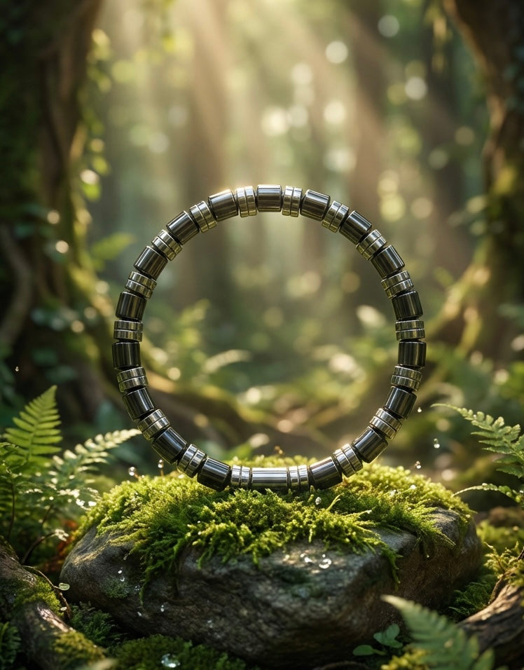 Men’s Bracelet – Stainless Steel & Hematite Style – 19 cm – Unisex