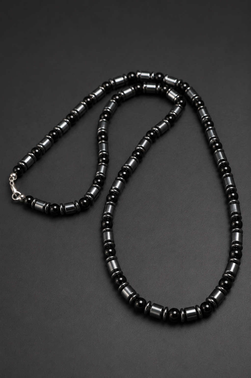 Black Onyx & Hematite Necklace –26 Inch /Any Size Available
