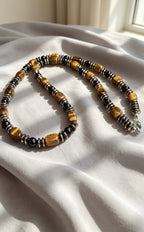 Handmade Tiger Eye Choker Necklace – Masculine Natural Stone Jewelry