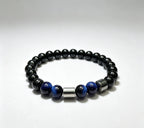 Luxury Black Onyx & Blue Tiger Eye Beaded Bracelet – 19cm – 8mm Natural Stone Bracelet – Handmade – Any Size Available