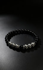 Premium Black Onyx & Hematite Bracelet 8mm | Natural Gemstone Beaded Bracelet | Men’s Jewellery | 19cm