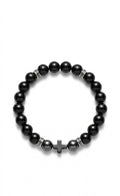 Luxury Onyx & Hematite Cross Bracelet