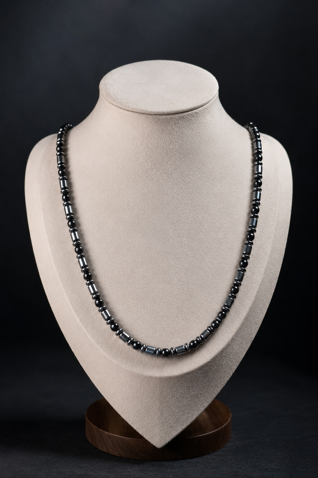 Black Onyx & Hematite Necklace –26 Inch /Any Size Available