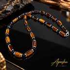 Men's Natural Tiger Eye, Black Onyx & Hematite Necklace – Handmade Luxury Gemstone Jewellery