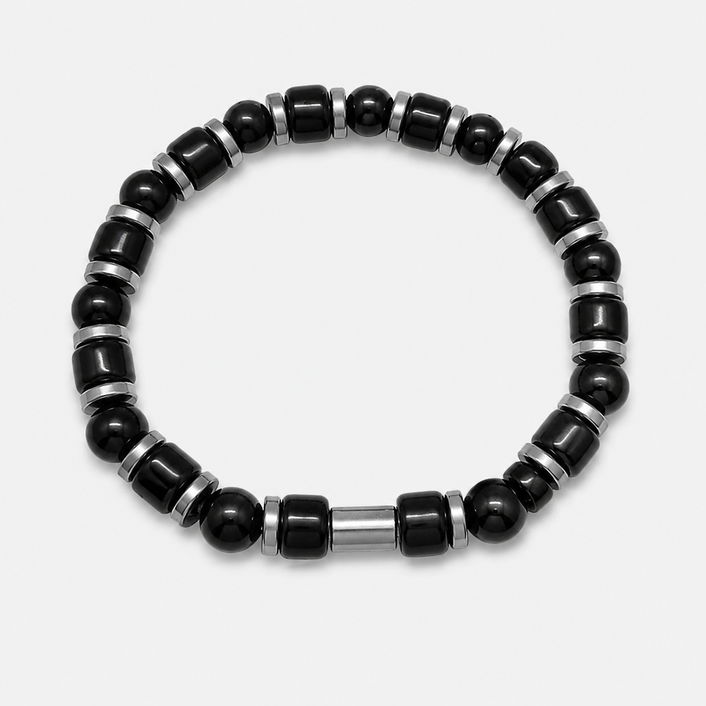 Black Onyx & Hematite Bracelet – 19 cm