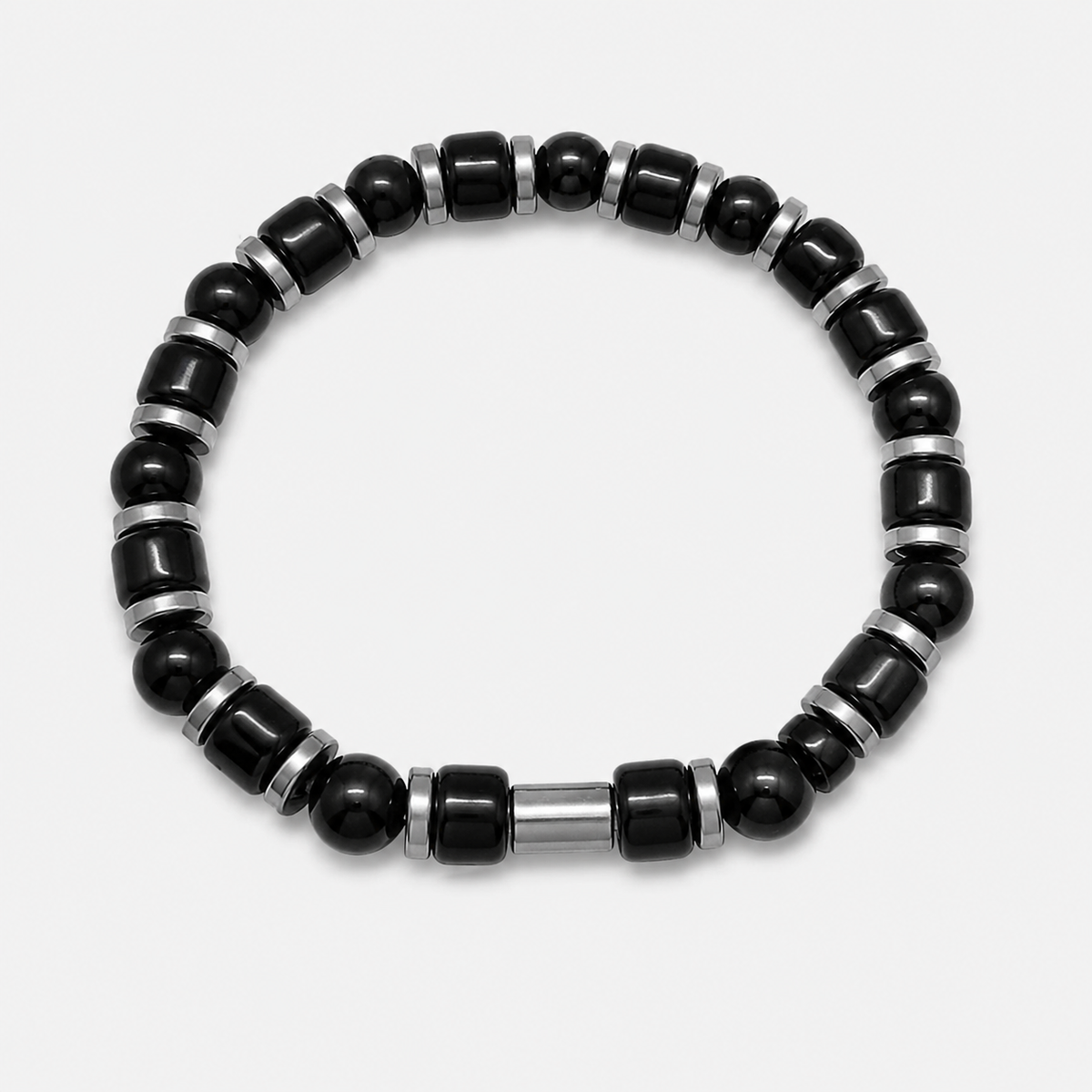 Black Onyx & Hematite Bracelet – 19 cm