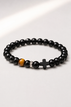Luxury Black Onyx & Tiger’s Eye Bracelet – Natural Gemstone Jewelry