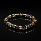 Luxury Tiger Eye & Hematite Men's Bracelet – 8mm Natural Stone