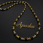 Men’s Black Onyx & Hematite Necklace – 6mm & 4mm Beads – 26 Inch Slip-On – Custom Length