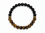 Men’s Black Onyx & Tiger Eye Bracelet – 8mm Beads, Custom Size