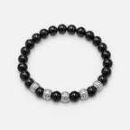 Natural Black Onyx Bracelet 19 cm – Any Size Available – Unisex Crystal Bead Bracelet
