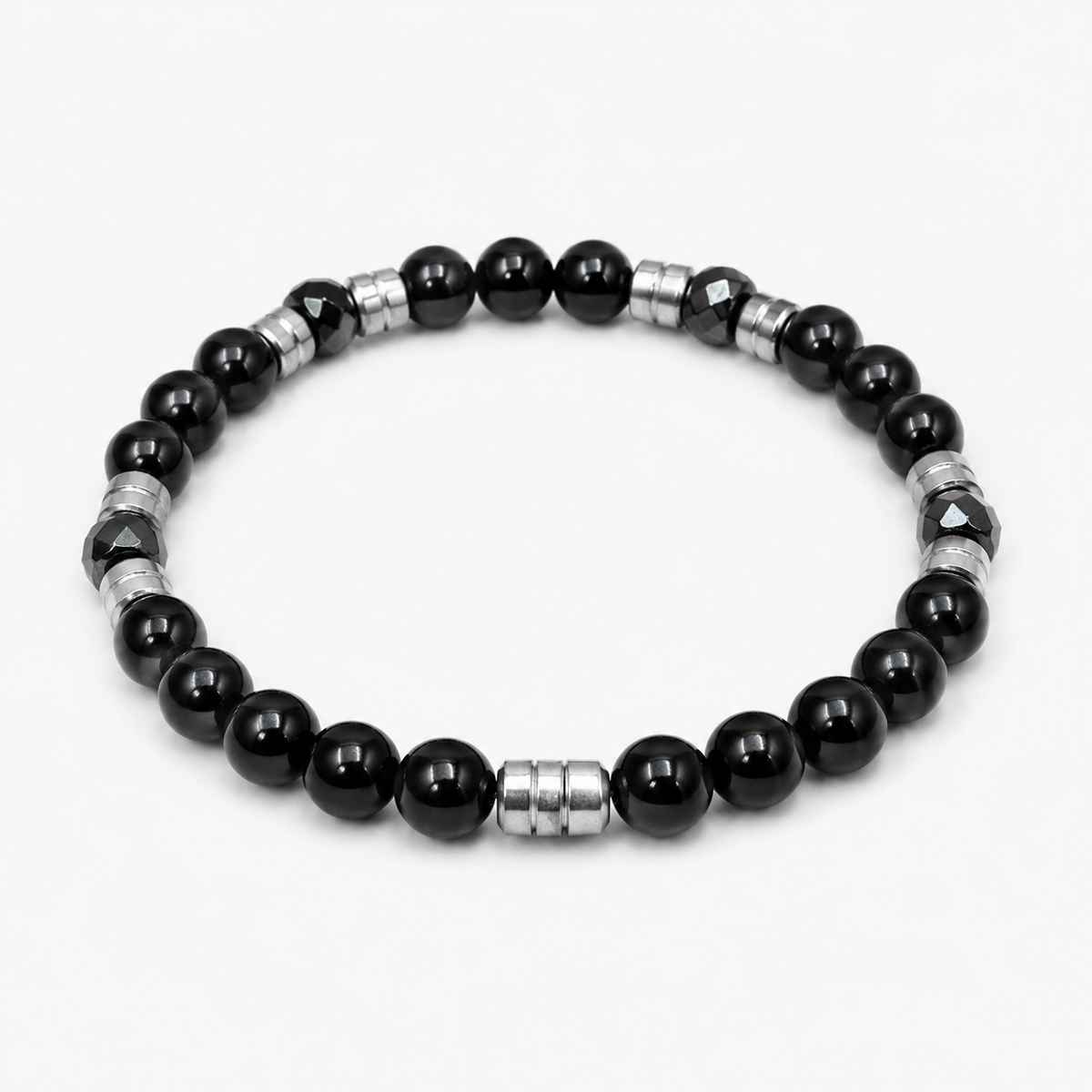 Black Onyx & Hematite Bracelet – 19 cm – Any Size Available