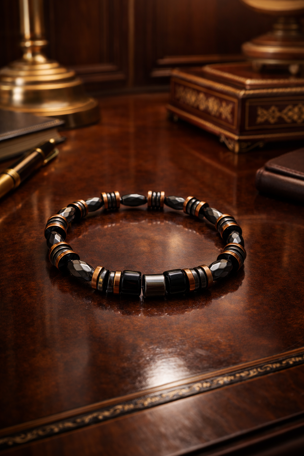 Premium Hematite & Black Onyx Bracelet for Men