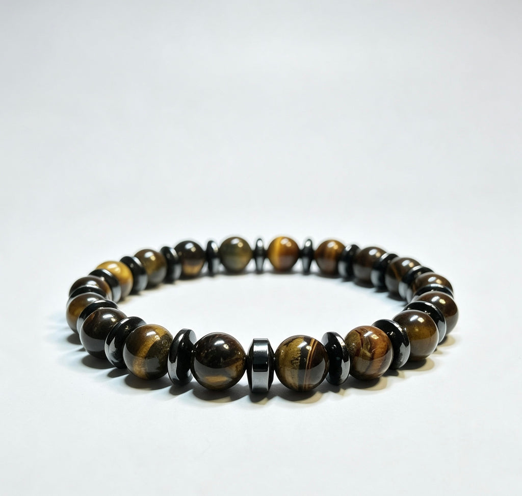 Natural Tiger Eye Men's Bracelet – Custom Size