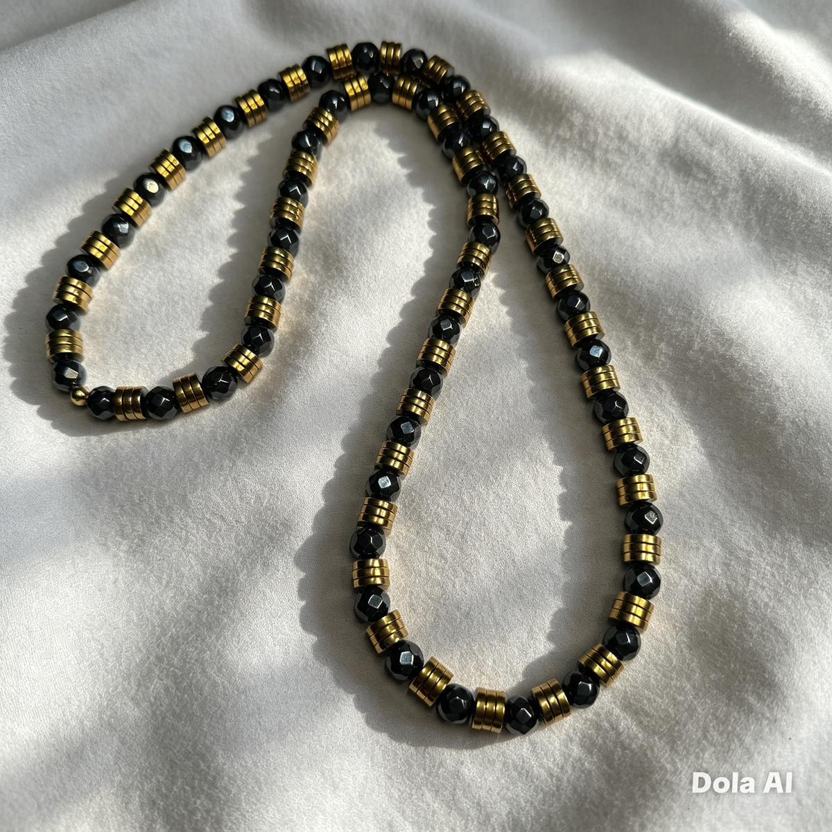 Men’s Faceted Hematite Necklace – 8mm Beads – 26” Slip-On – Custom Length Available
