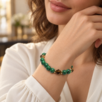 Premium Women’s Malachite & Tiger Eye Bracelet – 8mm Beads