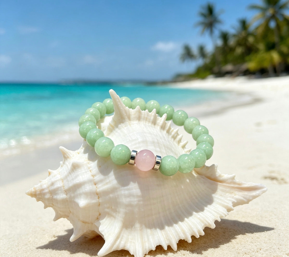 Natural Stone Couple Bracelet Set – Matching Beaded Bracelets – Handmade – 17cm – Any Size Available