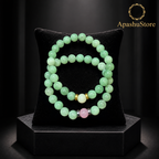 Natural Stone Couple Bracelet Set – Matching Beaded Bracelets – Handmade – 17cm – Any Size Available