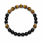 Handmade Natural Tiger Eye & Black Onyx Bracelet