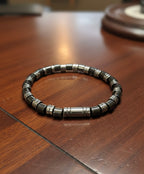 Men’s Bracelet – Stainless Steel & Hematite Style – 19 cm – Unisex
