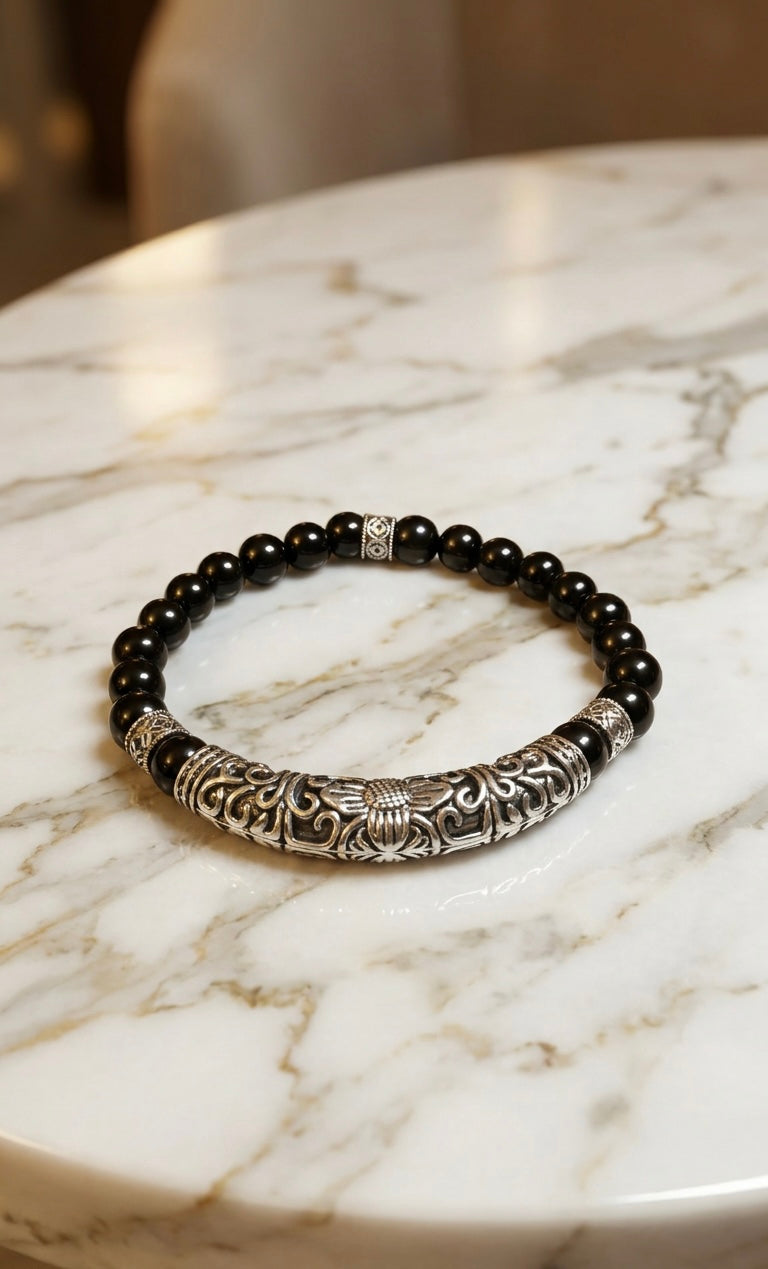 Luxury Black Onyx Bracelet – 19 cm – Any Size Available