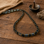 Hematite & Black Onyx Men’s Necklace – 26 Inch – 6mm Beads
