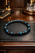 Blue Crackle Agate & Hematite Bracelet – Premium Luxury Design