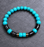 Turquoise & Hematite Beaded Bracelet