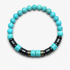 Turquoise & Hematite Beaded Bracelet