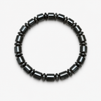 Luxury Black Hematite Barrel Bead Bracelet – Handmade Unisex Design