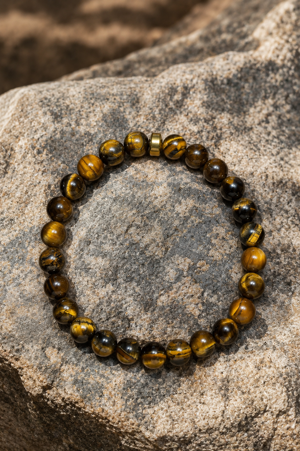 Natural Tiger Eye Bracelet 8mm | Men’s Gemstone Bracelet | 19cm | Handmade Natural Stone Jewellery