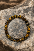 Natural Tiger Eye Bracelet 8mm | Men’s Gemstone Bracelet | 19cm | Handmade Natural Stone Jewellery