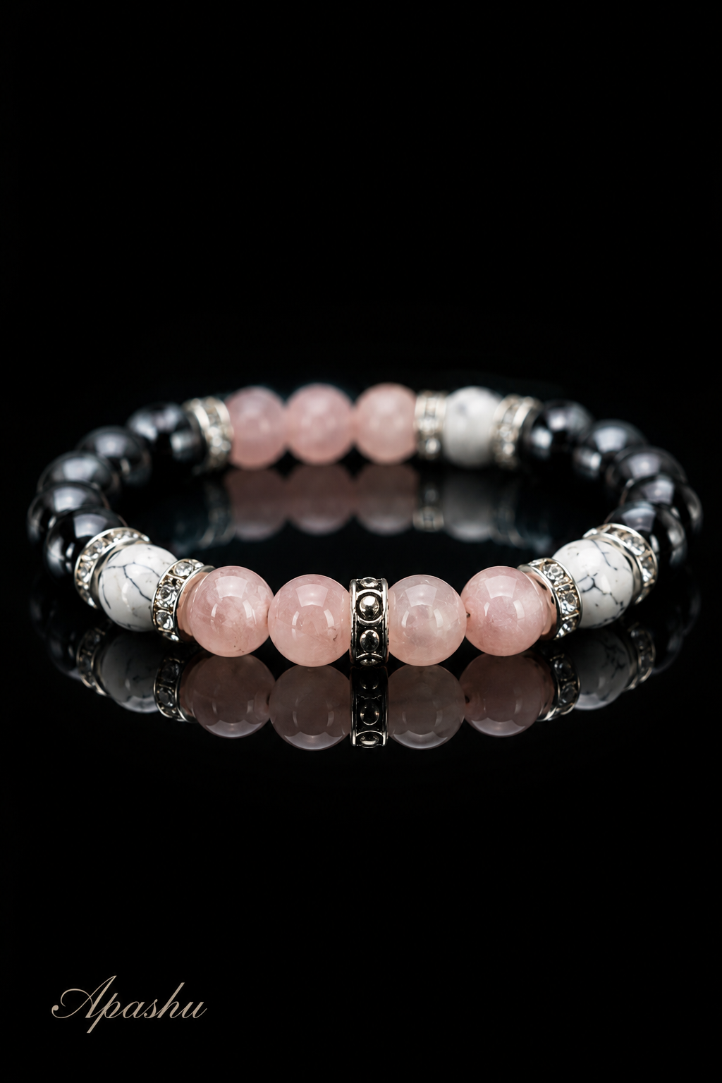 Luxury Women’s Onyx & Hematite Bracelet – Natural Gemstones