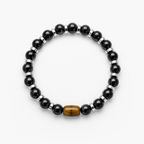 Men’s Black Onyx, Hematite & Tiger Eye Bracelet – Handmade Custom Size