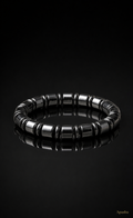 Luxury Black Hematite Barrel Bead Bracelet – Handmade Unisex Design