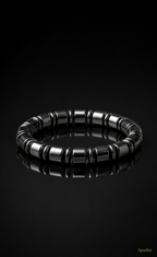 Luxury Black Hematite Barrel Bead Bracelet – Handmade Unisex Design