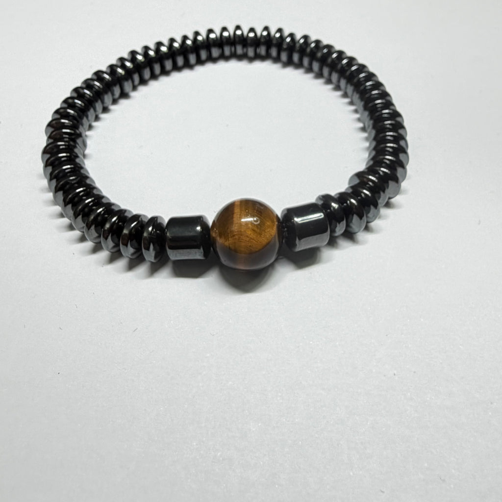 Men's Black Hematite & Tiger Eye Bracelet – Strength, Confidence & Timeless Elegance