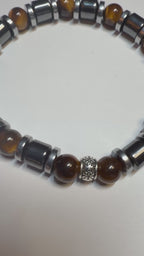 Luxury Tiger Eye & Hematite Men's Bracelet – 8mm Natural Stone